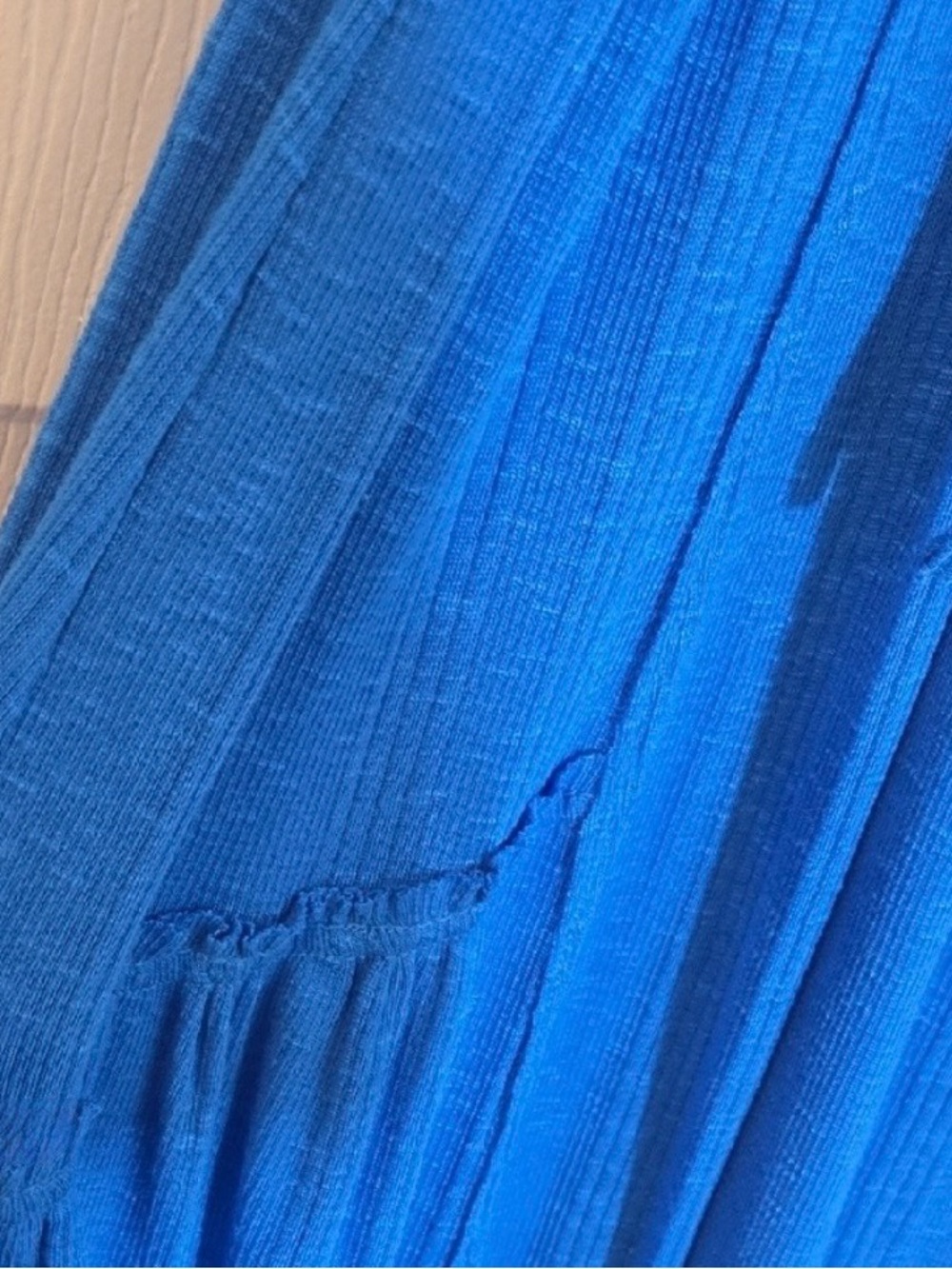 Free People Beach Halter Maxi Dress – Open Back Blue Boho Dress • Size L/XL - Picture 7 of 8
